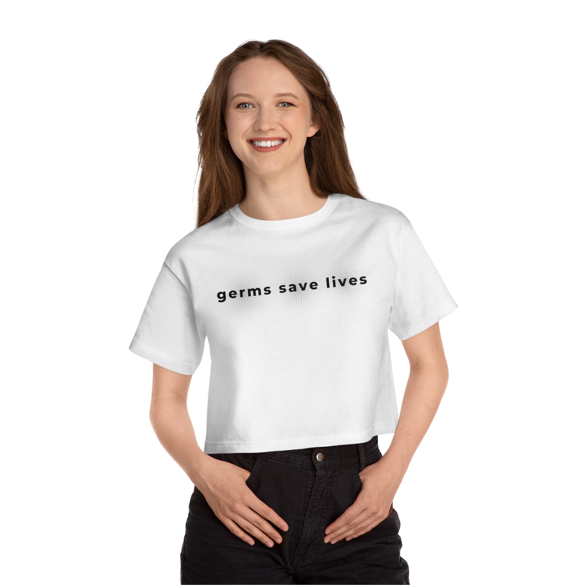 WOMEN'S GERMS SAVE LIVES CROPPED TEE
